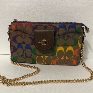 Coach Poppy Rainbow Canvas Bag NWOT